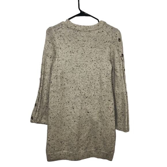 Madewell Donegal Button Sleeve Sweater Dress Knit Cream Speckled H3614 Medium - Picture 7 of 10